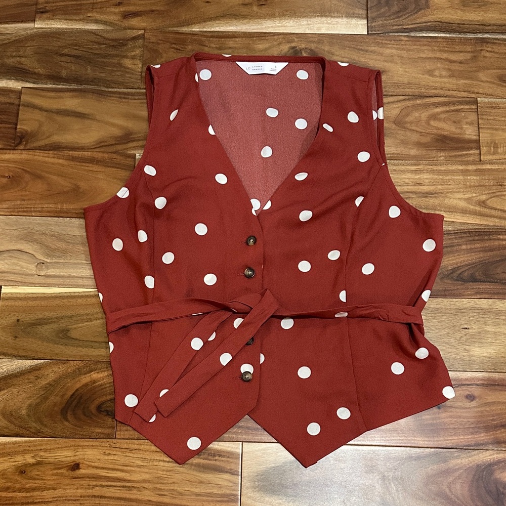 Polka Dot Sleeveless Top - Red